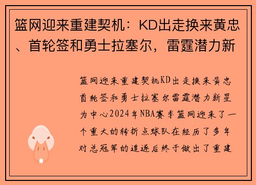 篮网迎来重建契机：KD出走换来黄忠、首轮签和勇士拉塞尔，雷霆潜力新星