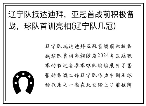 辽宁队抵达迪拜，亚冠首战前积极备战，球队首训亮相(辽宁队几冠)